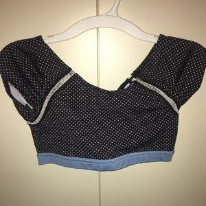 California Kisses Black & Blue bra w/ heart cutout